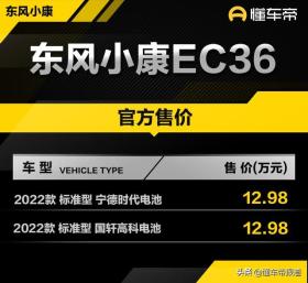 新款东风小康EC36上市，12.98万起售竞争五菱荣光EV